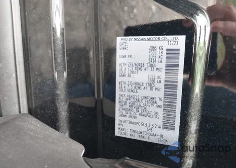 2023 Nissan Rogue Sv Fwd from USA, damaged, VIN 5N1BT3BAXPC931374